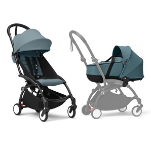 Stokke YOYO3 Frame Black with Newborn Shell & 6+ Pack Bundle Stroller
