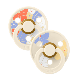 BIBS Pacifier Studio Colour 2 PACK Morning Bloom Latex Size 1 Ivory Mix