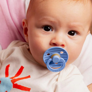 BIBS Pacifier Studio Colour 2 PACK Pin Latex Size 1 Sky Blue Mix