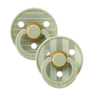 BIBS Pacifier Studio Colour 2 PACK Pin Latex Size 1 Sage Mix