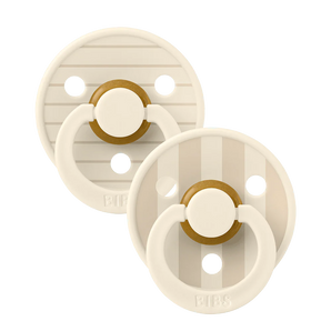 BIBS Pacifier Studio Colour 2 PACK Pin Latex Size 1 Ivory Vanilla Mix