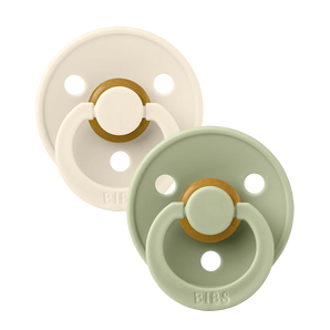 BIBS Colour 2 Pack Eco-Friendly Latex Pacifiers for Babies and Toddlers