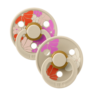 BIBS Pacifier Studio Colour 2 PACK Morning Bloom Latex Size 1 Vanilla Mix