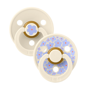 BIBS Pacifier Studio Colour 2 PACK Jasmine Latex Size 1 Ivory Mix