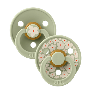 BIBS Pacifier Studio Colour 2 PACK Jasmine Latex Size 1 Sage Mix