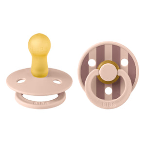 BIBS Pacifier Studio Colour 2 PACK Block Latex Size 1 Blush Mix