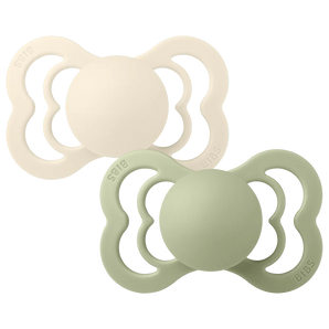 BIBS Supreme 2 PACK Silicone Size 1 Ivory/Sage