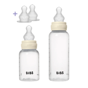 BIBS Baby Bottle Round Latex 1 pack 150 ml Slow Flow Ivory