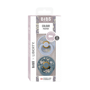 BIBS x Liberty 2 PACK Colour Bobo Latex Size 1 Dusty Blue Mix