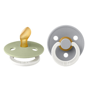 BIBS Colour Latex Anatomical Glow Pacifiers 2 PACK