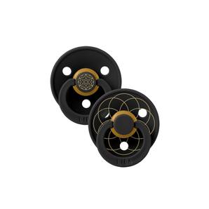 BIBS Pacifier Studio Colour 2 PACK Layl Latex -Black Gold