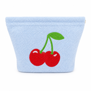 Kids Beach Towel Pouch - Baby Blue with Cherry
