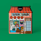 OMY Coloring Boutique Sushi Shop - colouring book shaped like a Japanese restaurant