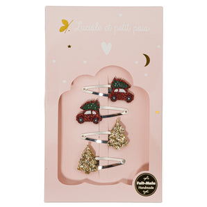 Xmas Drive box - Xmas Drive & Gold Xmas tree hair clips