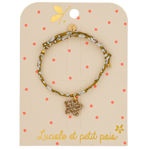 Girls Liberty Bracelet with Patterned Fabric and Charm