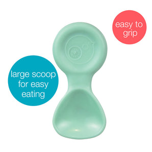 B.Box Mini Spoon – 3 Pack (Sage/Silver/Pink) | Soft Silicone Baby Spoons for First Feeding | Gentle on Gums, Easy Grip | 3pcs Set for 4m+