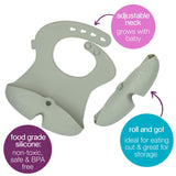 B.Box Silicone Bib | Stay Open Catcher | Rolls for Travel