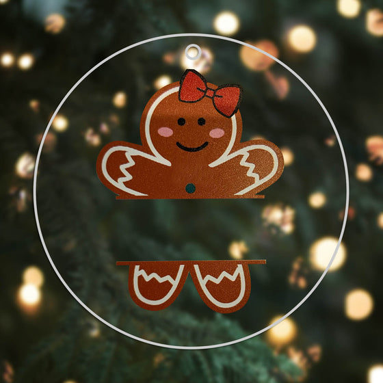 Personalised Acryllic Christmas Gingerbread Girl  Holiday Ornament   Bauble