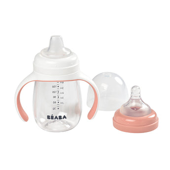 Beaba 2 In 1 Learning Cup | Spout & Straw Transition Cup For Babies