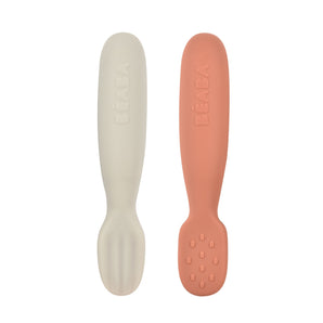 Beaba Set Of 2 Silicone Training Pre Spoons | Baby Feeding