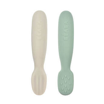 Beaba Set Of 2 Silicone Training Pre Spoons | Baby Feeding