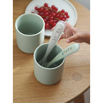 Beaba Silicone Baby Spoon Set Of 2 With Storage Box | Weaning Essentials