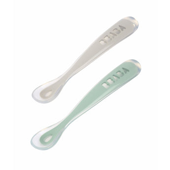 Beaba Silicone Baby Spoon Set Of 2 With Storage Box | Weaning Essentials