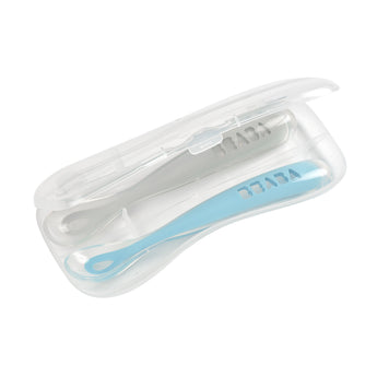Beaba Silicone Baby Spoon Set Of 2 With Storage Box | Weaning Essentials