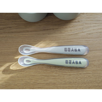 Beaba Silicone Baby Spoon Set Of 2 With Storage Box | Weaning Essentials