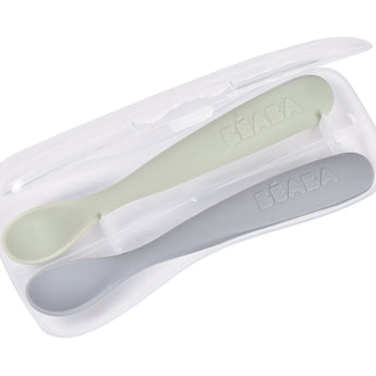 Beaba Silicone Spoons Set Of 2 With Case | Feeding