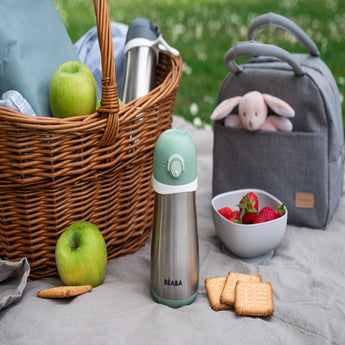 Beaba Stainless Steel Bottle 350ml With Handle | Kids Hydration