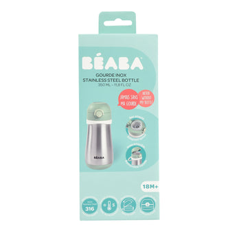 Beaba Stainless Steel Bottle 350ml With Handle | Kids Hydration