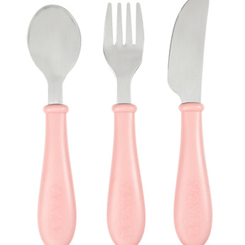 Beaba Stainless Steel Training Cutlery | Ergonomic Fork & Spoon Set