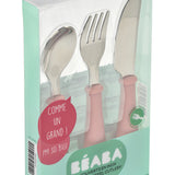 Beaba Stainless Steel Training Cutlery | Ergonomic Fork & Spoon Set