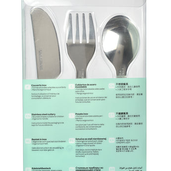 Beaba Stainless Steel Training Cutlery | Ergonomic Fork & Spoon Set