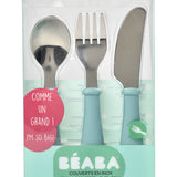 Beaba Stainless Steel Training Cutlery | Ergonomic Fork & Spoon Set