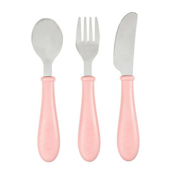 Beaba Stainless Steel Training Cutlery | Ergonomic Fork & Spoon Set