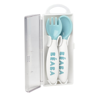 Beaba Training Fork And Spoon Set 2nd Stage | Toddler Cutlery