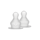 Bibs Baby Bottle Clear White Nipple Round Silicone 2 Pack | Thick Flow