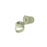 Sage BIBS Baby Feeder with open silicone nipple, showing two parts.