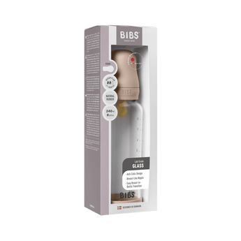 Bibs Glass Baby Bottle 240ml Medium Flow