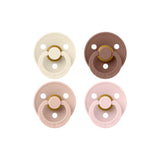 Bibs Round Pacifier Colour 4 Pack Latex | Baby Soother Set