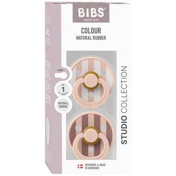 Bibs Round Pacifier Studio Colour 2 Pack Latex | Newborn Soother