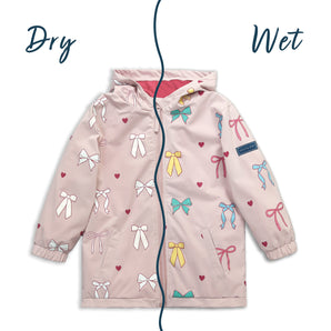Color-Changing Kids Raincoat — Fun Hearts & Bows Gift