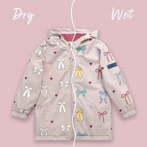 Color-Changing Kids Raincoat — Fun Hearts & Bows Gift