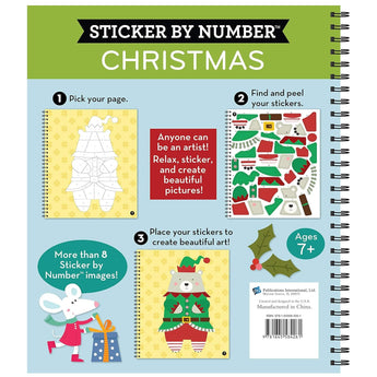 Brain Games Sticker By Number Christmas Book Set | Kids