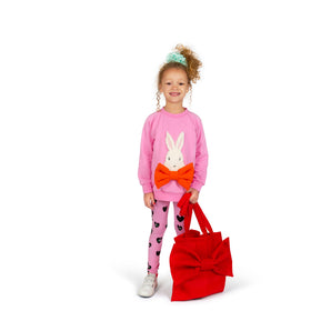 Girls Pink Bunny Bow T-shirt