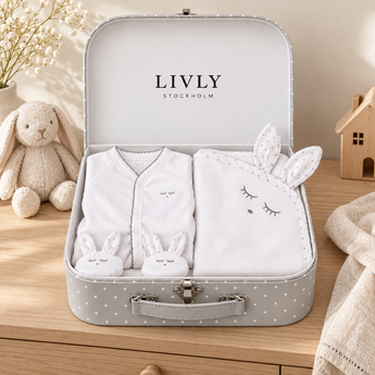 LIVLY Sleeping Cutie Footie & Blanket Gift Set – Grey Box