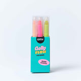 OMY Gelly Flow 9 gel crayons and watercolour sticks in turquoise packaging