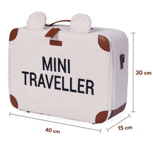 Mini Traveller Kids Suitcase Teddy Offwhite